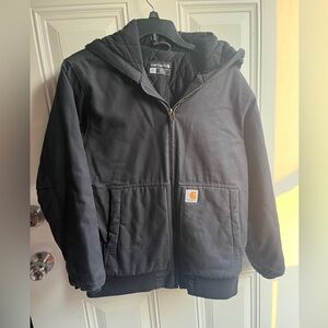 Carhartt Black Quilted Hooded Jacket